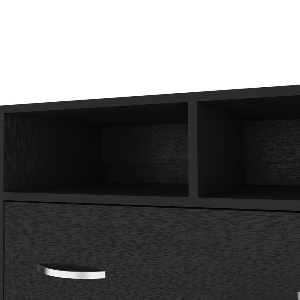 Black Wood Two Drawer Dresser - 32-inch