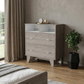 Light Gray Wood Two Drawer Dresser - 32-inch
