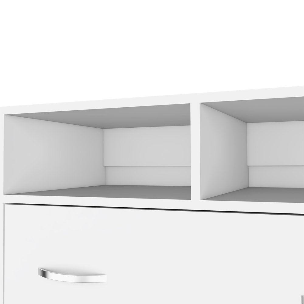 White Wood Two Drawer Dresser - 32-inch