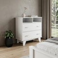 White Wood Two Drawer Dresser - 32-inch