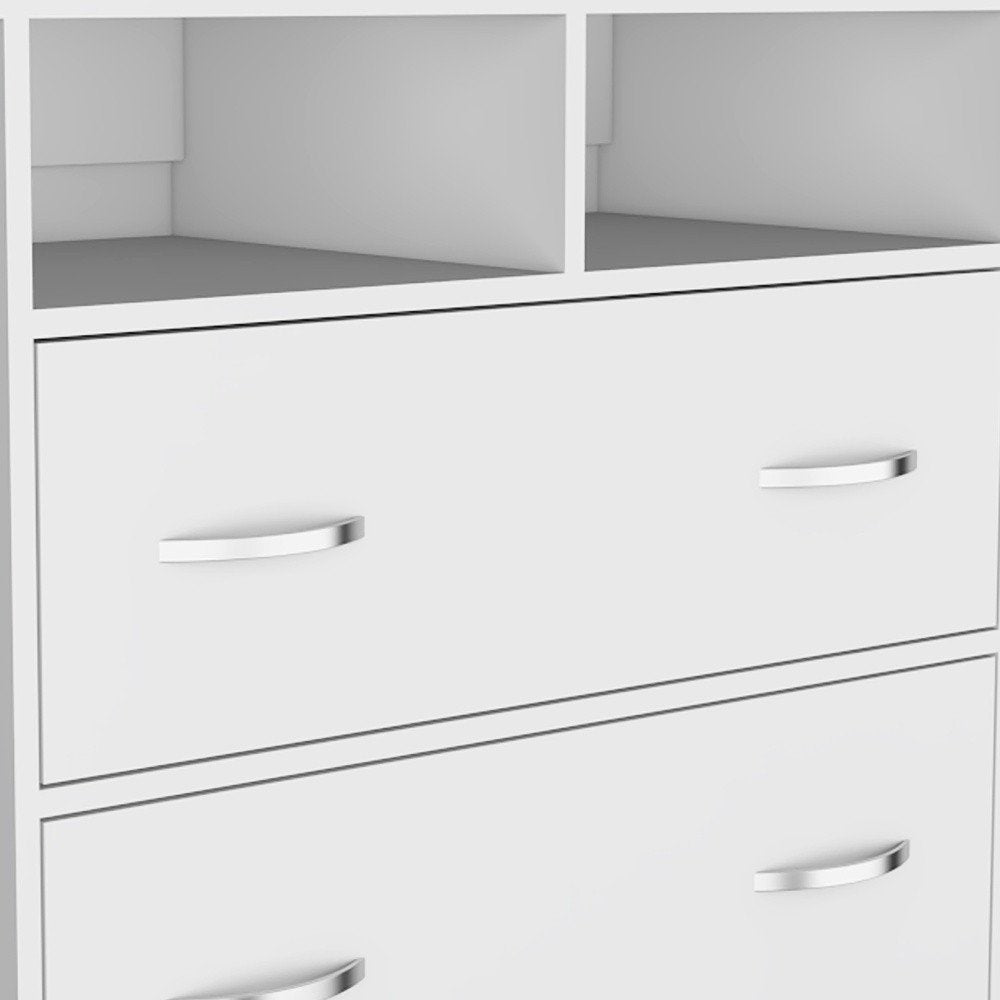 White Wood Two Drawer Dresser - 32-inch