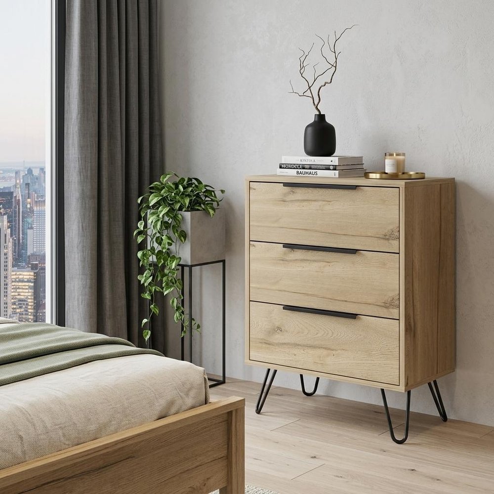 Natural Wood Four Drawer Double Dresser - 47-inch
