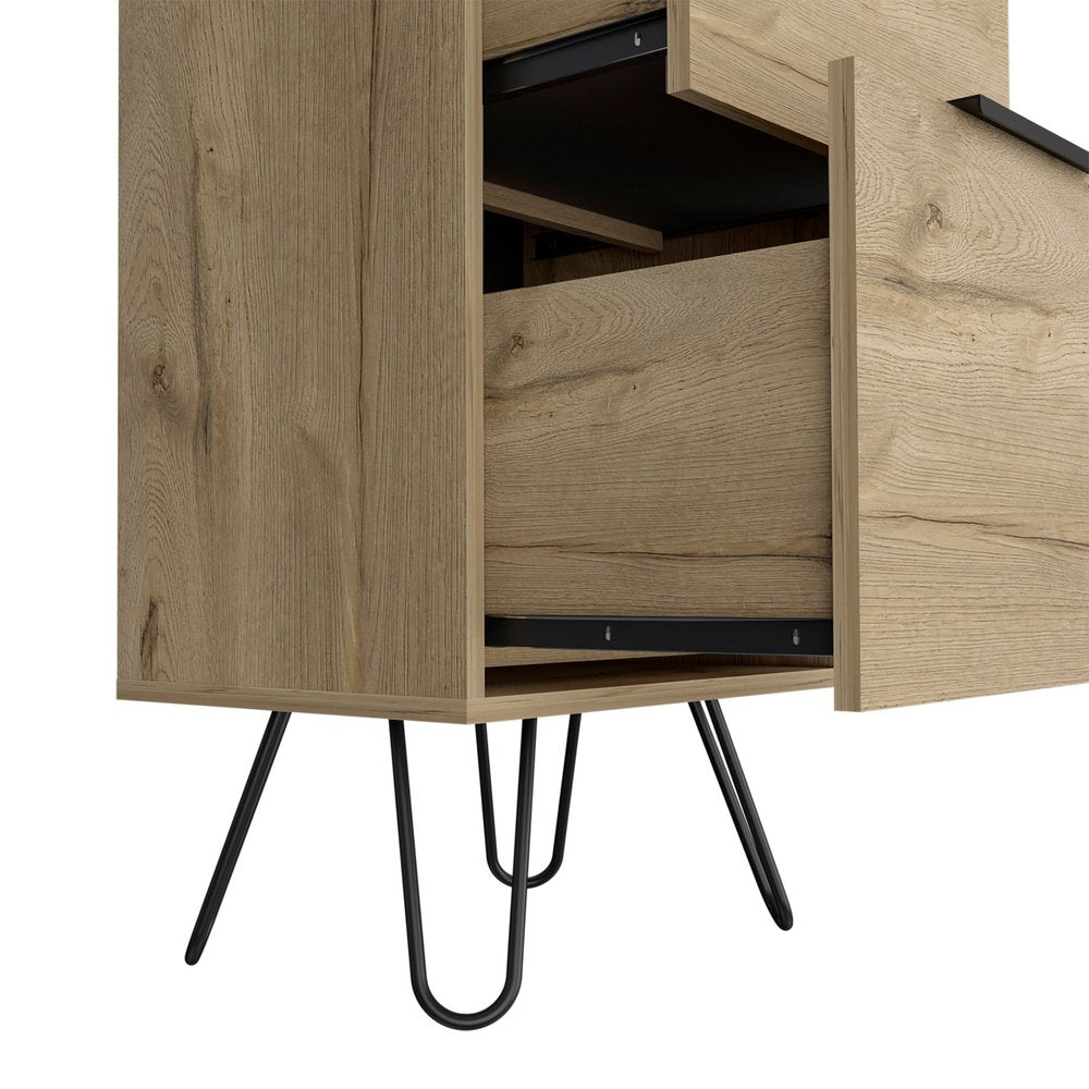 Natural Wood Four Drawer Double Dresser - 47-inch