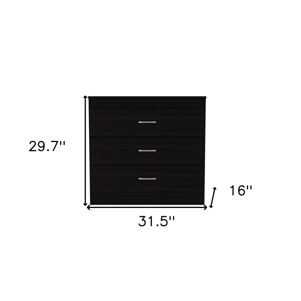 Black Three Drawer Dresser - 32-inch