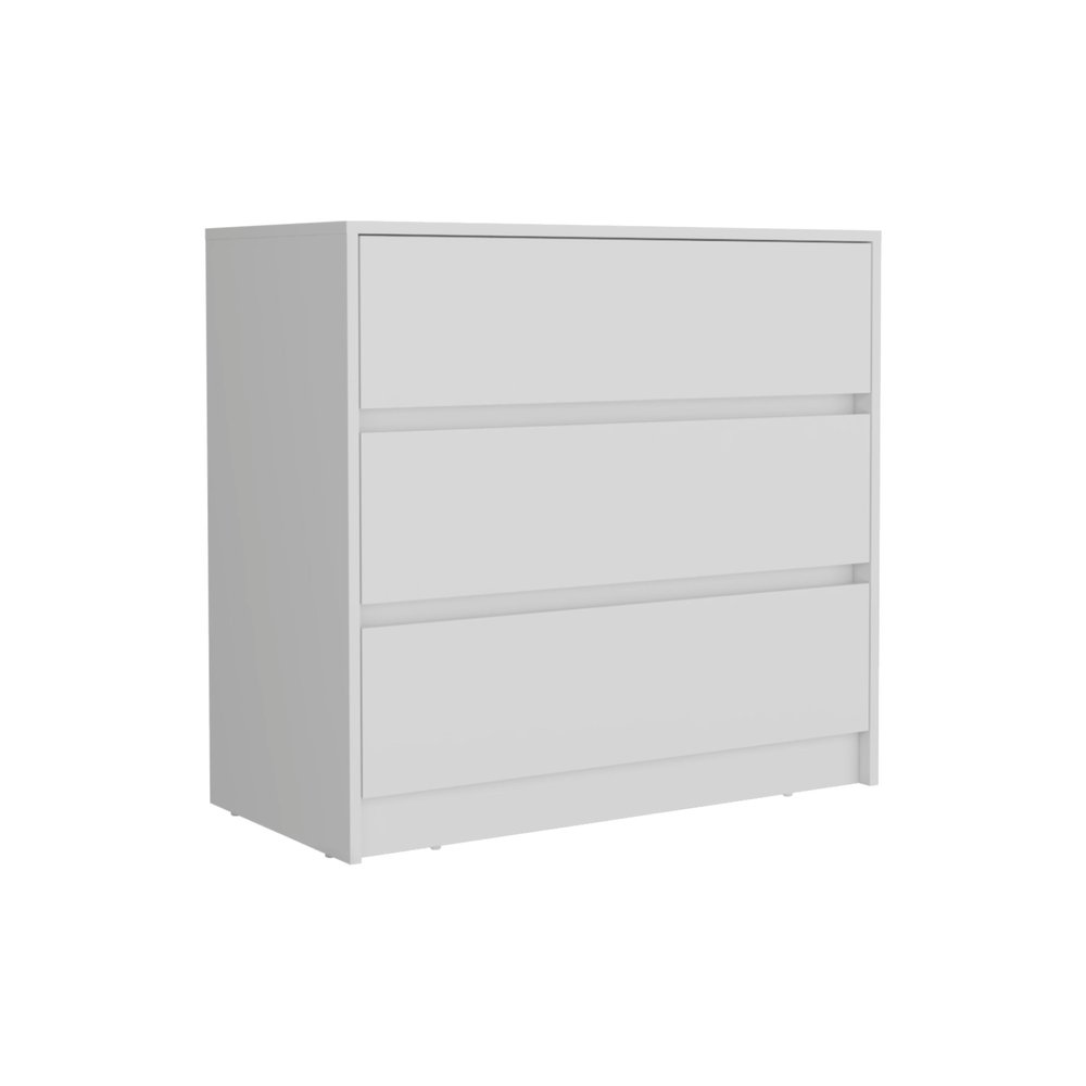 White Three Drawer Dresser - 34-inch