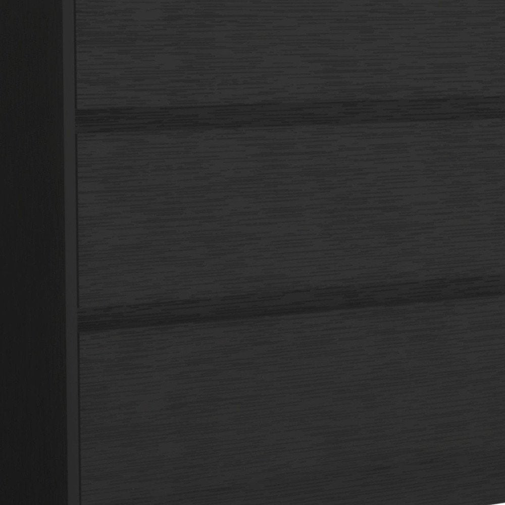 Black Wood Three Drawer Dresser - 34-inch