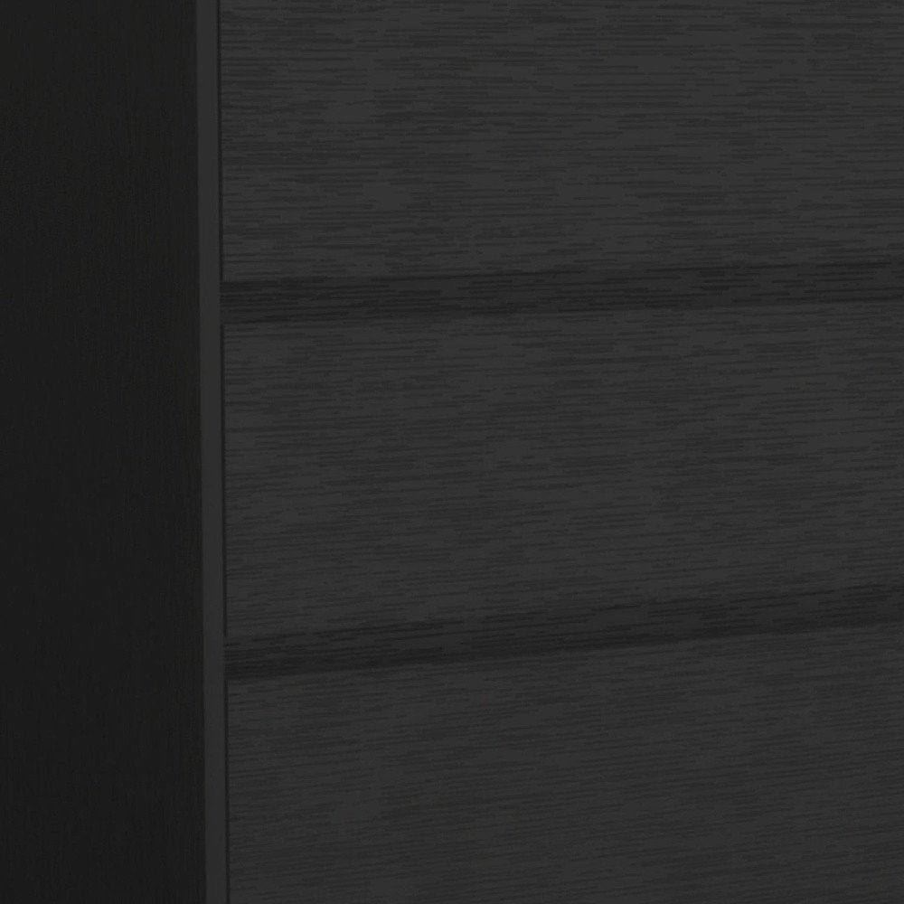 Black Wood Three Drawer Dresser - 34-inch