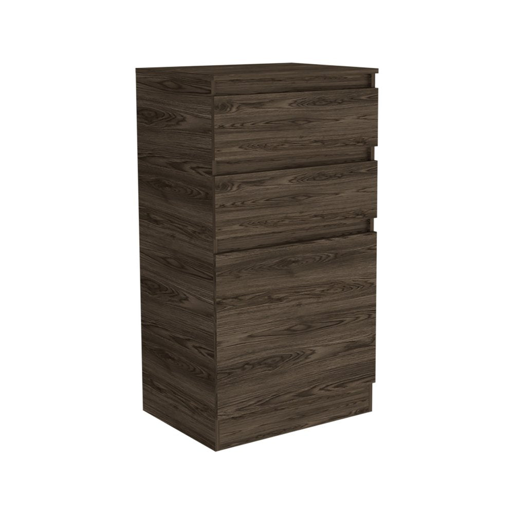Brown Wood Two Drawer Dresser - 23-inch
