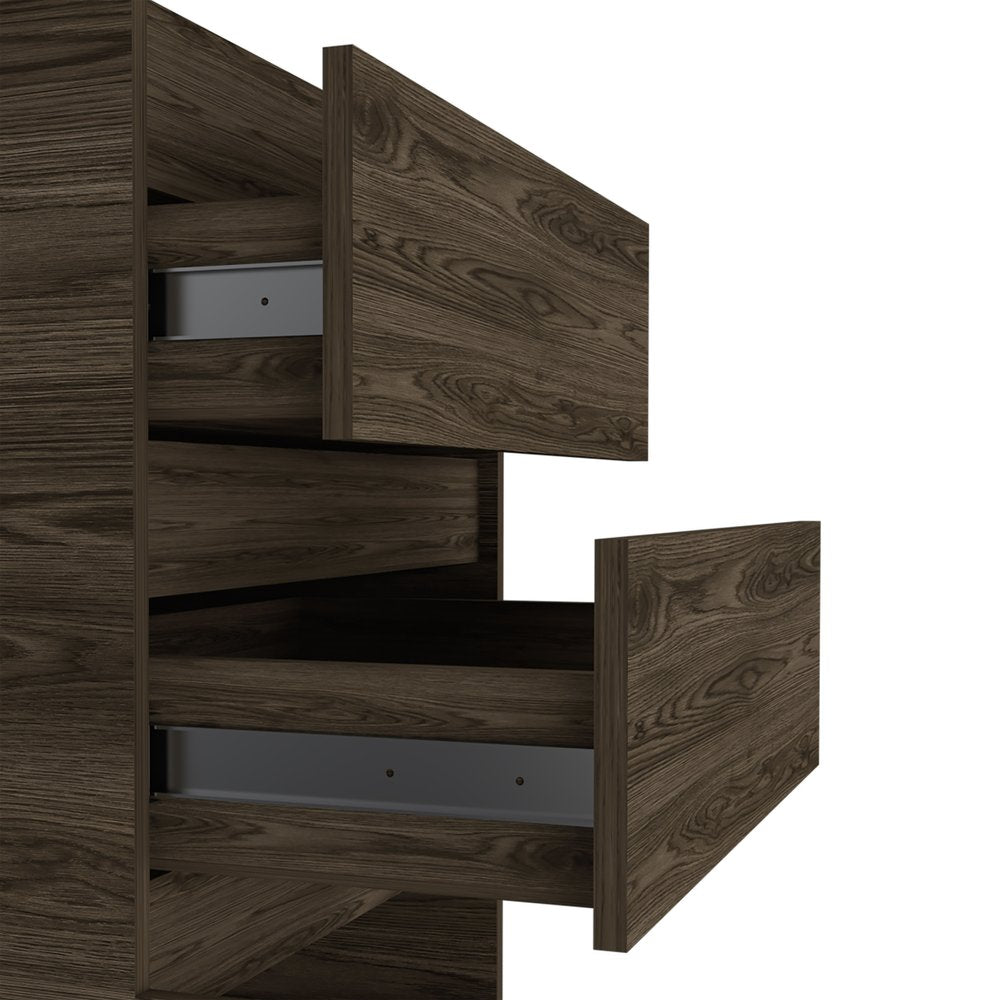 Brown Wood Two Drawer Dresser - 23-inch