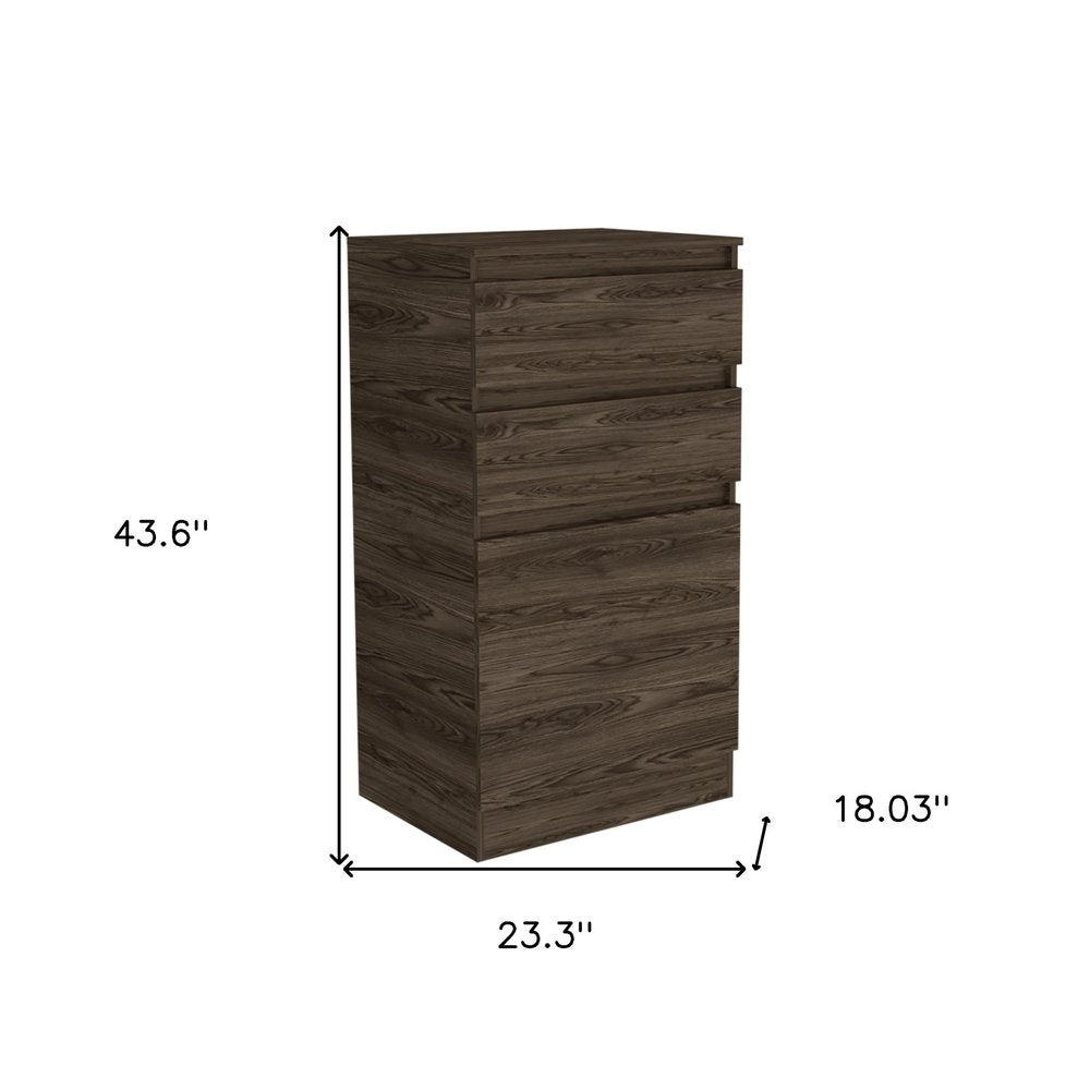Brown Wood Two Drawer Dresser - 23-inch