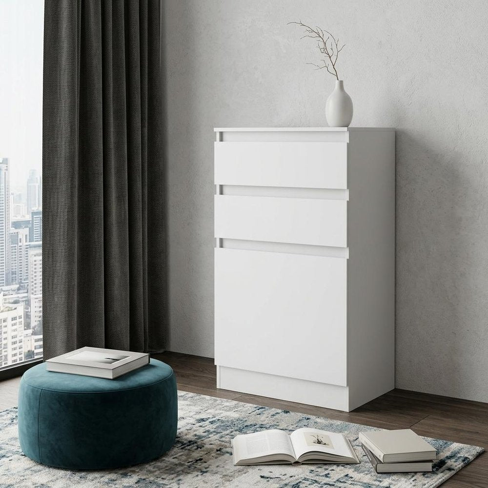 Brown Wood Two Drawer Dresser - 23-inch