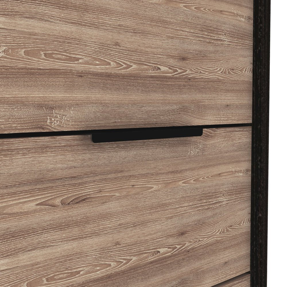 Brown and Black Wood Six Drawer Double Dresser - 42-inch