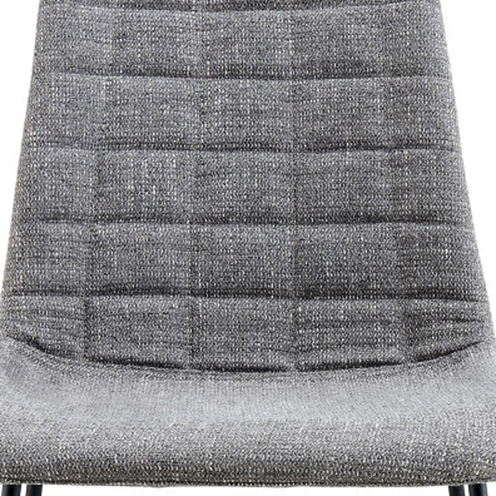 Set of Two Gray and Black Upholstered Fabric Dining Side Chairs