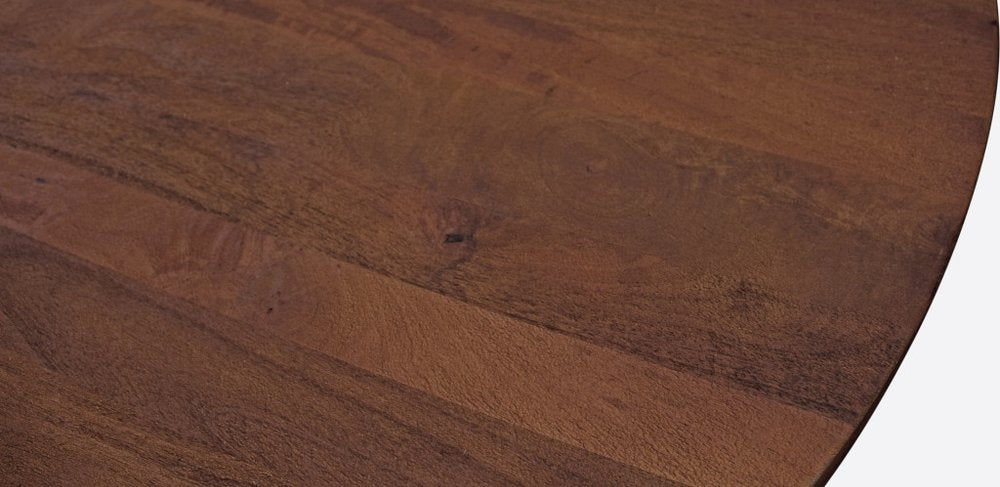 Brown Solid Wood Pedestal Base Round Top Dining Table - 58-inch