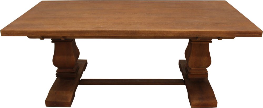 Brown Solid Wood Trestle Base Dining Table - 81-inch