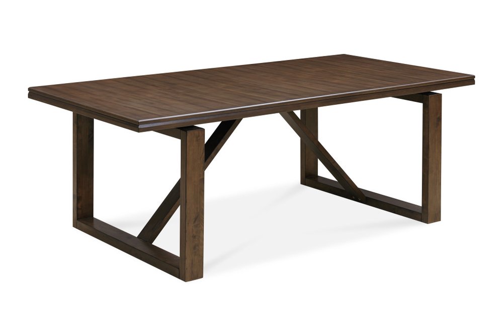 Dark Brown Wood Sled Base Dining Table - 84-inch
