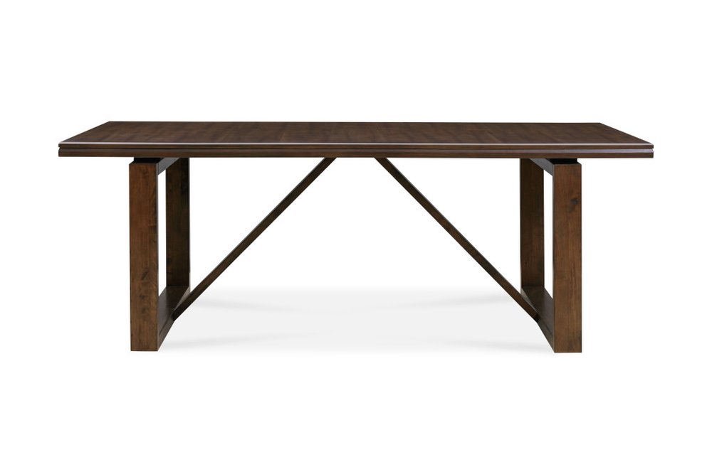 Dark Brown Wood Sled Base Dining Table - 84-inch