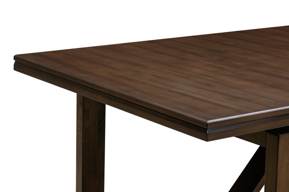 Dark Brown Wood Sled Base Dining Table - 84-inch