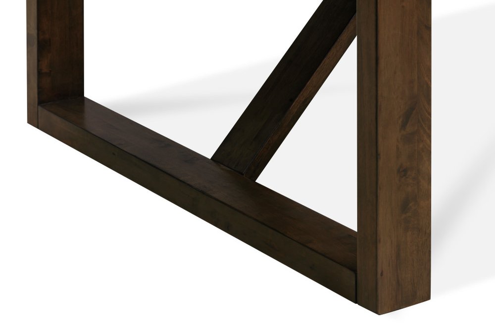 Dark Brown Wood Sled Base Dining Table - 84-inch