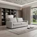 Light Gray Polyester Blend Convertible Futon Sleeper Sofa with Black Legs