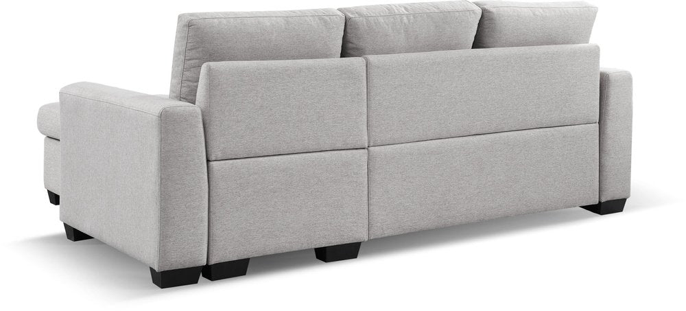 Light Gray Polyester Blend Convertible Futon Sleeper Sofa with Black Legs