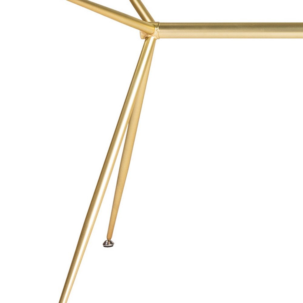 Clear and Gold Glass and Steel Dining Table - 60-inch