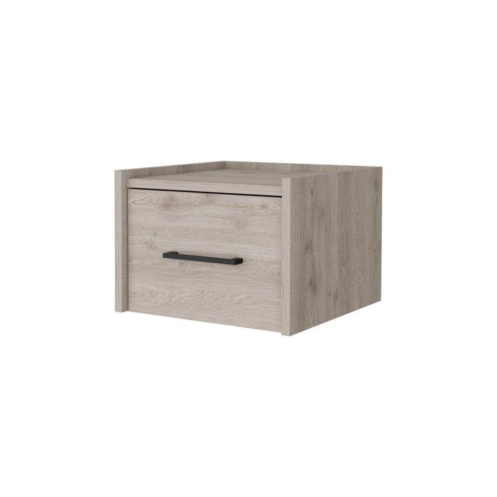 Gray Wood One Drawer Floating Nightstand - 10-inch