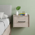 Gray Wood One Drawer Floating Nightstand - 10-inch