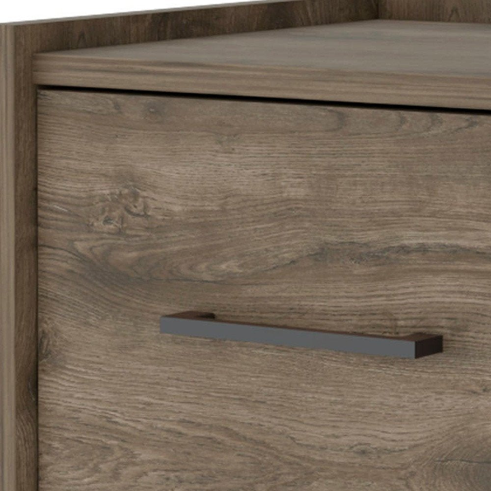 Brown Wood One Drawer Floating Nightstand - 10-inch