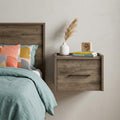 Brown Wood One Drawer Floating Nightstand - 10-inch
