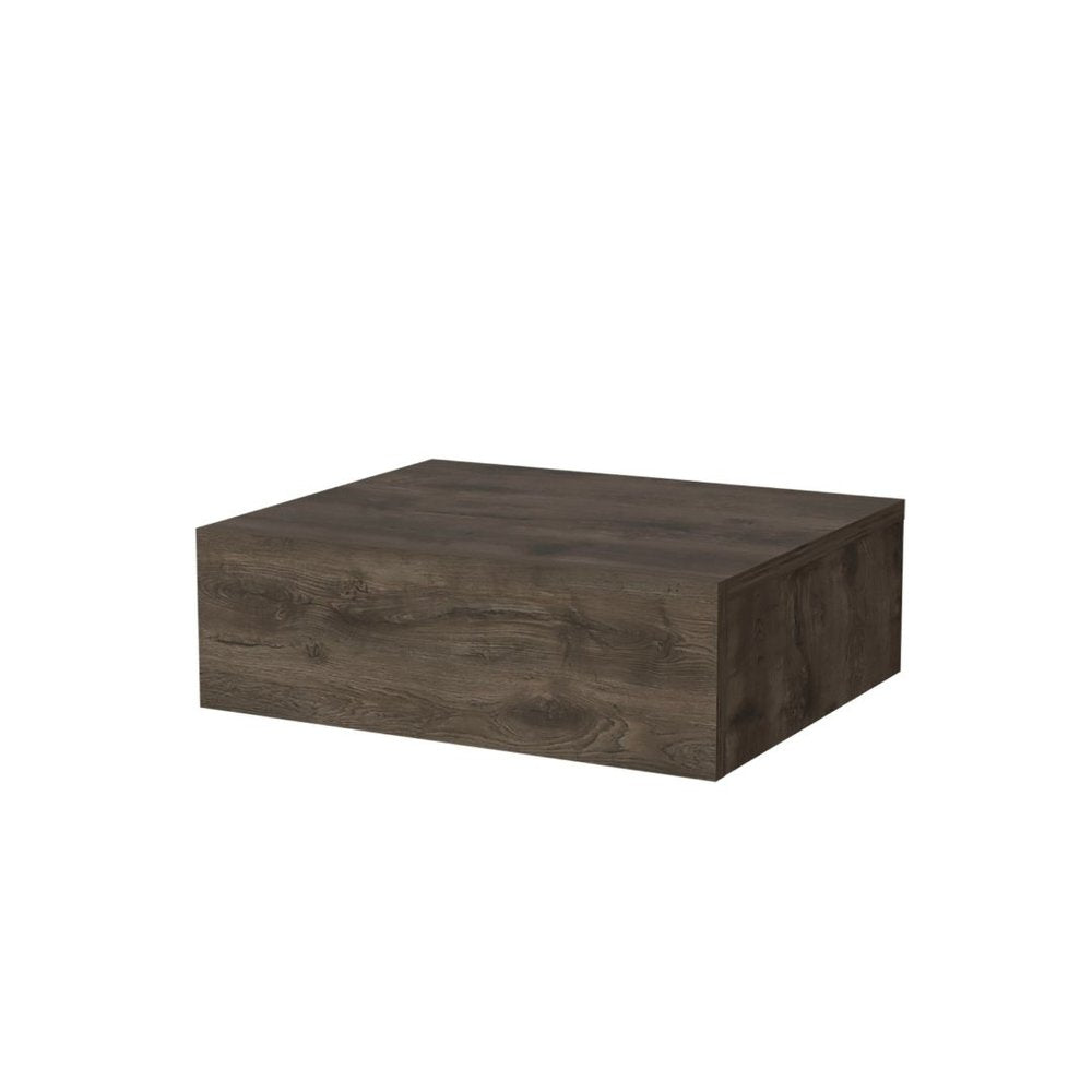 Brown Wood One Drawer Floating Nightstand - 16-inch