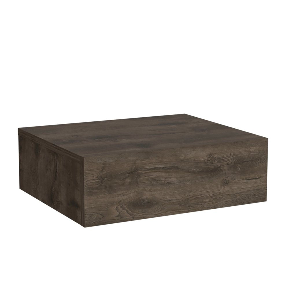 Brown Wood One Drawer Floating Nightstand - 16-inch