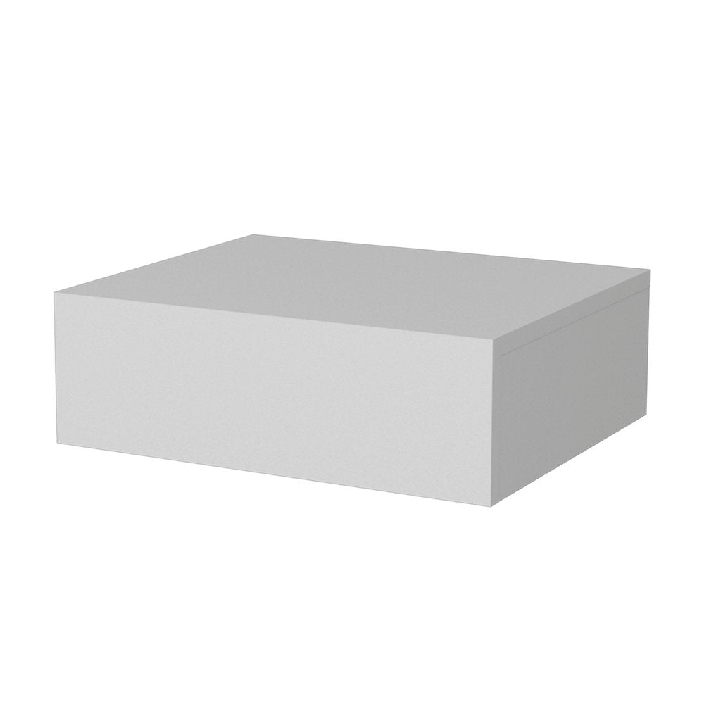 White Wood One Drawer Floating Nightstand - 16-inch