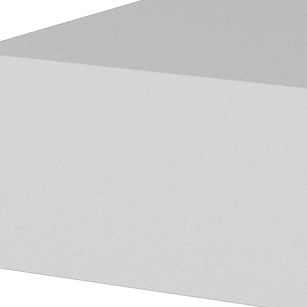 White Wood One Drawer Floating Nightstand - 16-inch