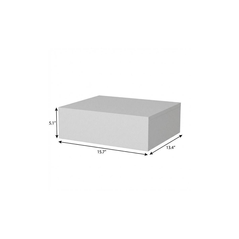 White Wood One Drawer Floating Nightstand - 16-inch