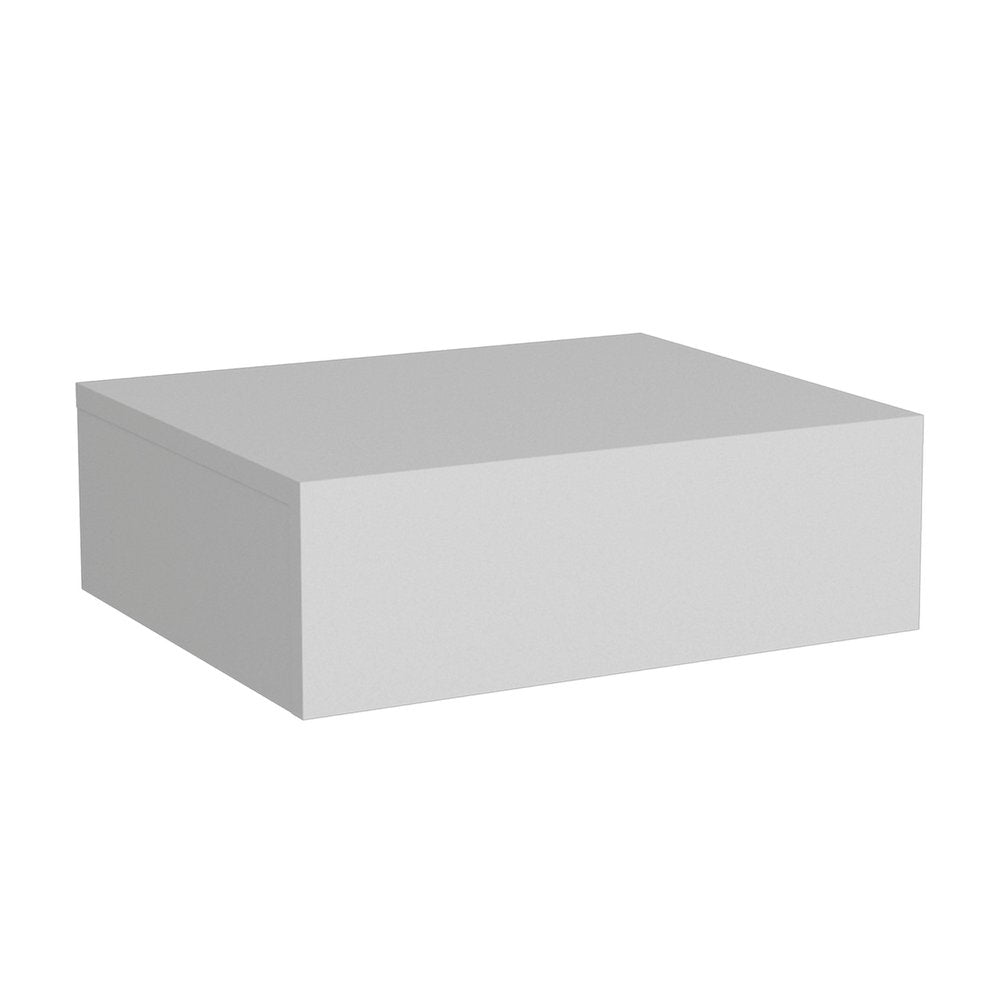 White Wood One Drawer Floating Nightstand - 16-inch