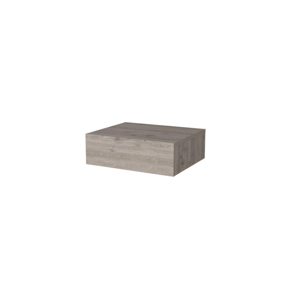 Gray Wood One Drawer Floating Nightstand - 16-inch