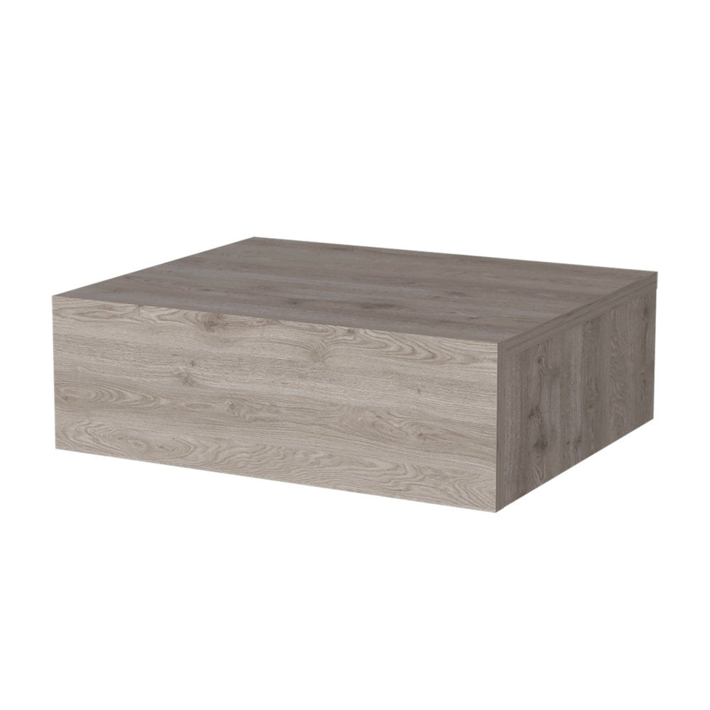 Gray Wood One Drawer Floating Nightstand - 16-inch