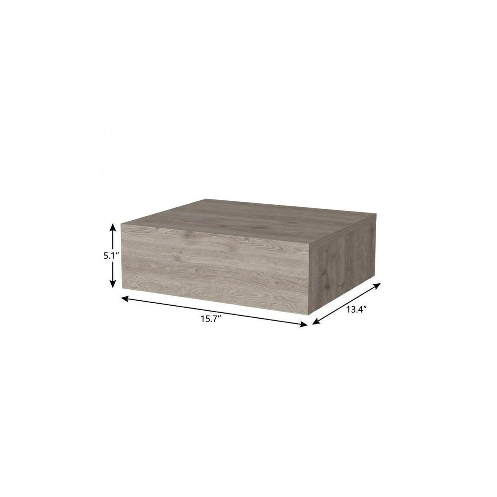 Gray Wood One Drawer Floating Nightstand - 16-inch