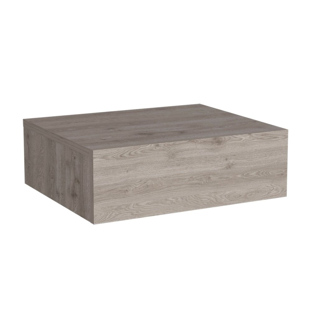 Gray Wood One Drawer Floating Nightstand - 16-inch