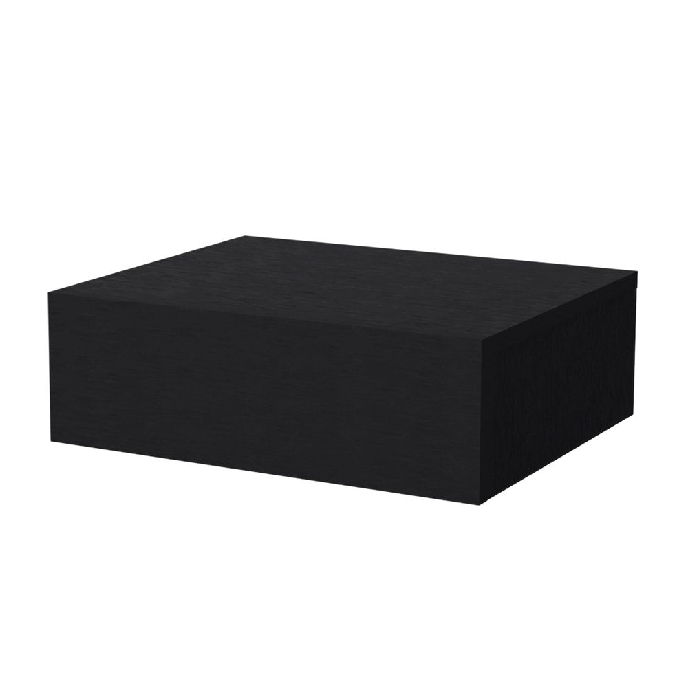Black Wood One Drawer Floating Nightstand - 16-inch