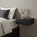 Black Wood One Drawer Floating Nightstand - 16-inch