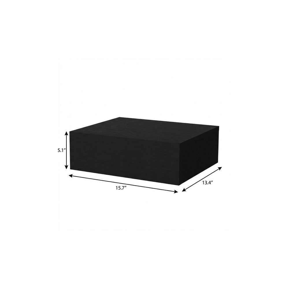Black Wood One Drawer Floating Nightstand - 16-inch