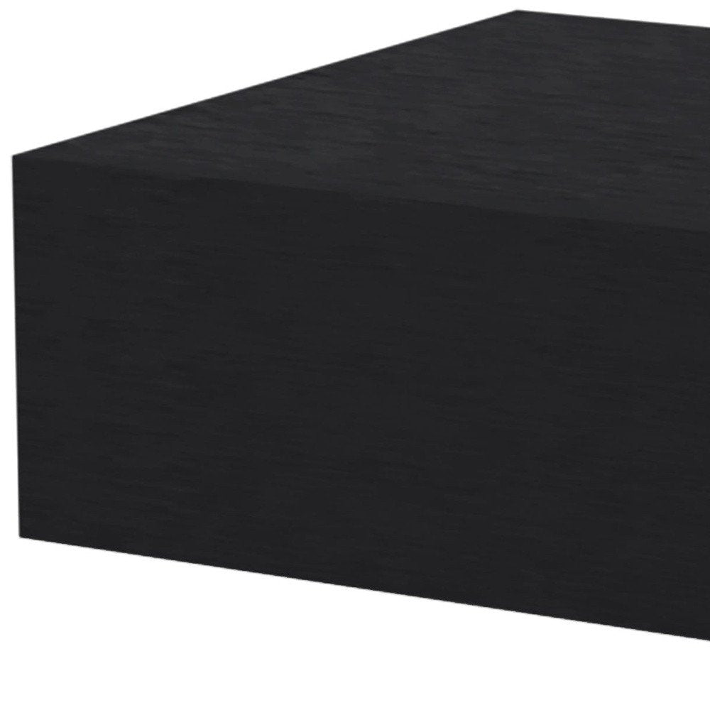 Black Wood One Drawer Floating Nightstand - 16-inch