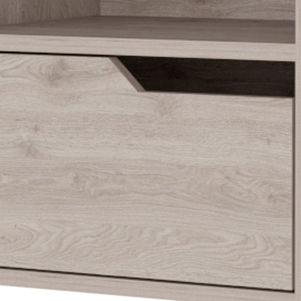 Gray Wood One Drawer Floating Nightstand - 13-inch