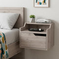 Gray Wood One Drawer Floating Nightstand - 13-inch