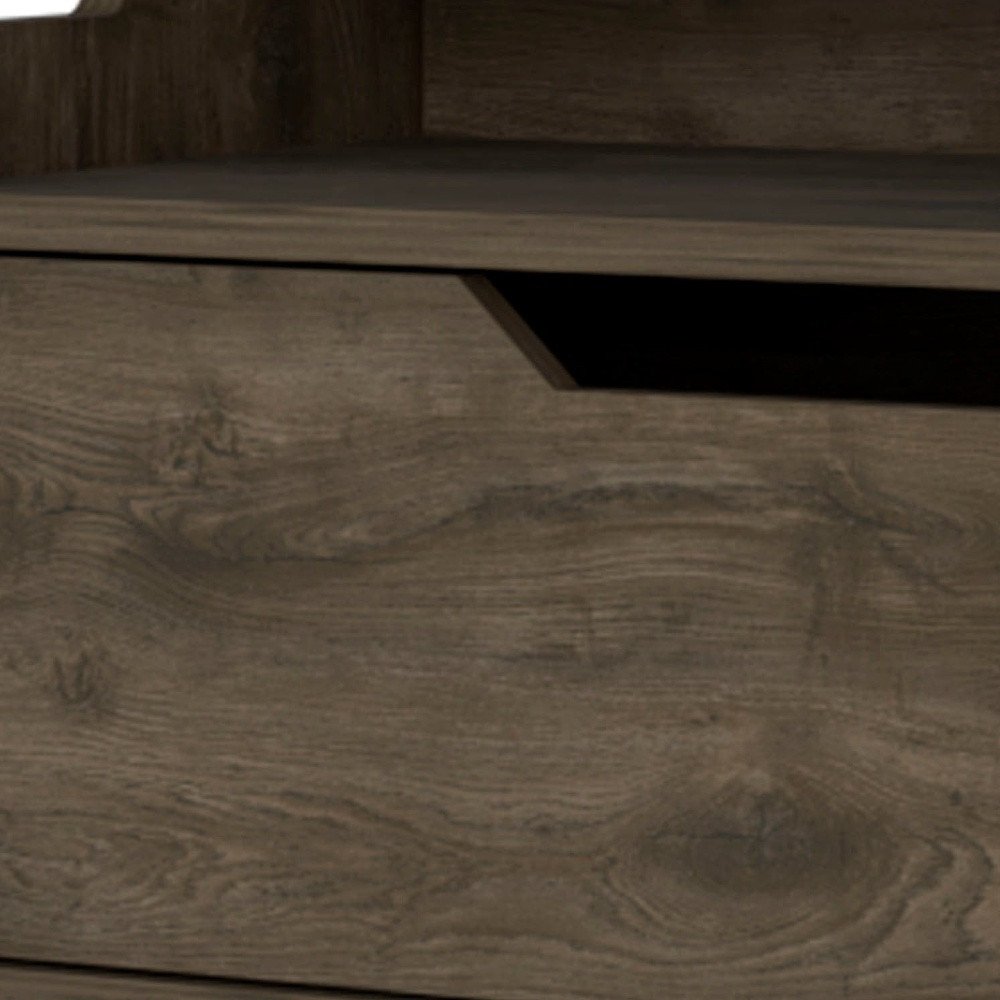 Brown Wood One Drawer Floating Nightstand - 13-inch