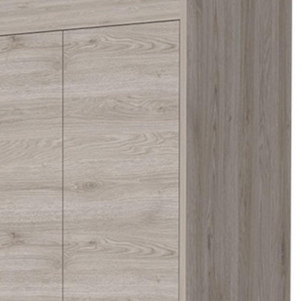 Light Gray Wood Accent Cabinet with Two Doors and Two Drawers - 23-inch