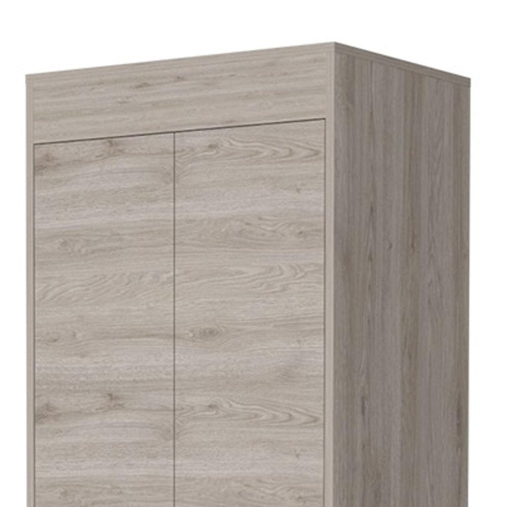 Light Gray Wood Accent Cabinet with Two Doors and Two Drawers - 23-inch