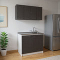 Black and White Wall Mounted Accent Cabinet with Five Shelves - 47-inch